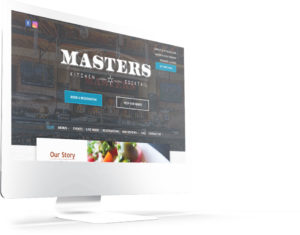 Masters website’s homepage shown on an iMac desktop monitor